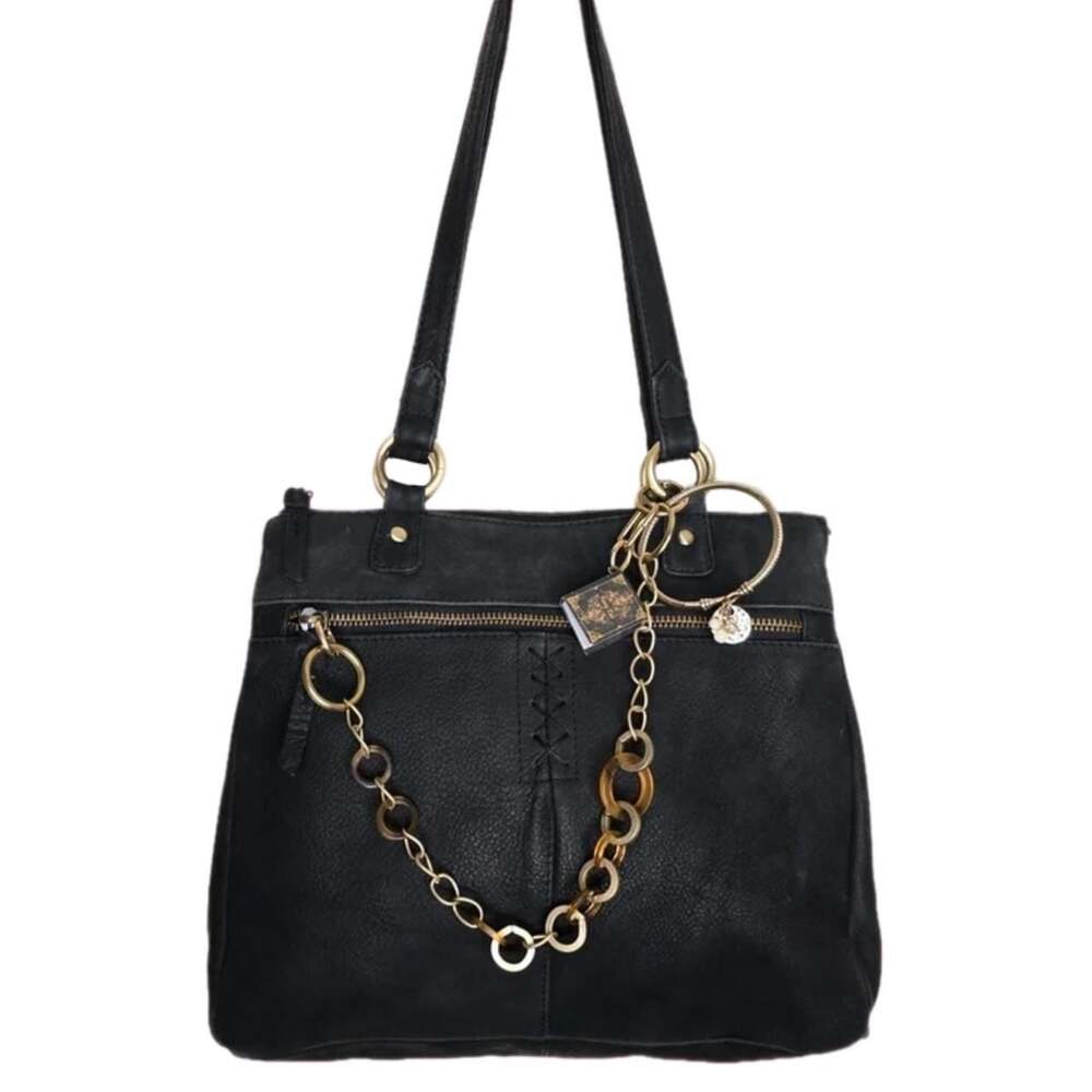 Great American Leather Works Black Cowhide Leather Shoulder Bag